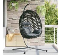 vidaXL Sedia uovo sospesa polyrattan 104 x 100 x 191 cm