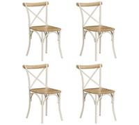 VIDAXL - Sedie A Croce 4 Pz Bianche Legno Massello Di Mango