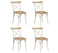vidaXL Sedie a Croce 4 pz Bianche Legno Massello di Mango