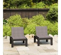 vidaXL Sedie a Sdraio da Giardino con Cuscini 2 pz in Plastica Grigio