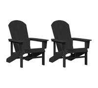 vidaXL Sedie Adirondack 2 pcs Nere 74x82x90 cm HDPE