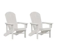 vidaXL Sedie Adirondack 2 pz Bianche 74x82x90 cm HDPE, Sedia Adirondack Bianca 74x82x91 cm HDPE