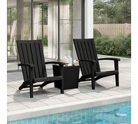 Sedie adirondack da giardino 2 pz in polipropilene nero
