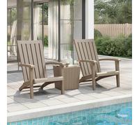 vidaXL Sedie Adirondack da Giardino 2 pz Polipropilene Marrone Chiaro