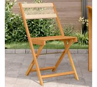 vidaXL Sedie Bistrò 2pz Beige in Legno Massello di Acacia e Corda