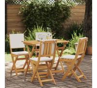 vidaXL Sedie Bistro da Giardino 4 pz Bianco Crema
