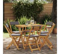 vidaXL Sedie Bistro da Giardino 6 pz Naturale e grigio scuro