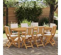 vidaXL Sedie Bistro da Giardino 8 pz Bianco Crema