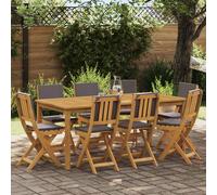vidaXL Sedie Bistro da Giardino 8 pz Grigio Scuro