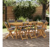 vidaXL Sedie Bistro da Giardino 8 pz Naturale e grigio scuro