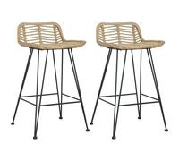 VIDAXL - Sedie Da Bar 2 Pz In Rattan Naturale