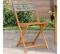 vidaXL Sedie da Bistrò 2 pz Grigie Legno Massello Acacia e Polyrattan