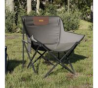 vidaXL Sedie da Campeggio con Tasca Pieghevoli 2 pz Grigie