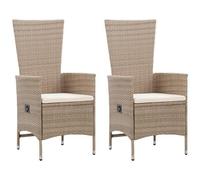 VIDAXL - Sedie da Esterno 2 pz con Cuscini in Polyrattan Beige