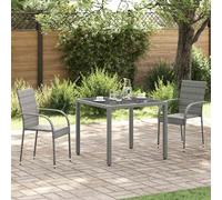 vidaXL Sedie da Esterno Impilabili 2 pz Grigie in Polyrattan