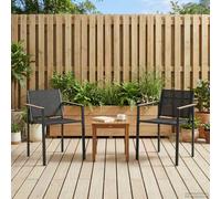 vidaXL Sedie da giardino 2 pcs Nero e antracite 53,5 x 59 x 77 cm