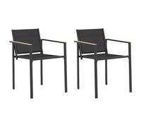 vidaXL Sedie da giardino 2 pezzi nero e antracite 53,5 x 59 x 77 cm
