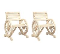 vidaXL Sedie da Giardino 2 pz 58x58x78,5 cm in Legno Massello di Abete