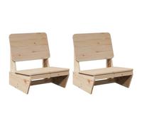 vidaXL Sedie da Giardino 2 pz 60x64x70,5 cm Legno Massello di Pino, Sedia Relax, Sedia da Giardino, posti a Sedere all'aperto, Sedia da Giardino