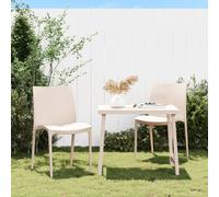 vidaXL Sedie da Giardino 2 pz Crema 50x46x80 cm in Polipropilene