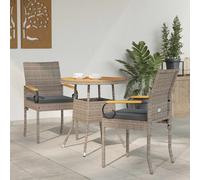 vidaXL Sedie da giardino 2 pz Grigio e Grigio Scuro