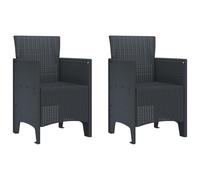 vidaXL Sedie da Giardino 2 Pz in Antracite in Poly Rattan - Leggere, Resistenti ai UV, Design Moderno, Ideali per Il Terrazzo e per Un Relax Funzionale con Stile Contemporaneo