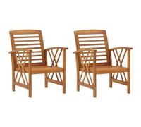 vidaXL Sedie da Giardino 2 pz in Legno Massello d'Acacia