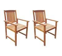 VIDAXL - Sedie da Giardino 2 pz in Legno Massello d'Acacia Marrone