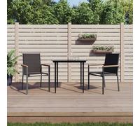 vidaXL Sedie da Giardino 2 pz Nere 55x61,5x90 cm Textilene e Acciaio