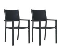 vidaXL Sedie da Giardino 2 pz Nere in Plastica Stile Rattan