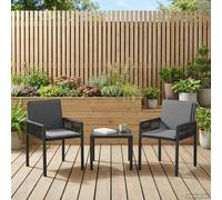 vidaXL Sedie da giardino 6 pz nero e grigio scuro polyrattan, sedie da giardino e da terrazza, mobili rettangolari moderni, seduta resistente allo sbiadimento per il relax