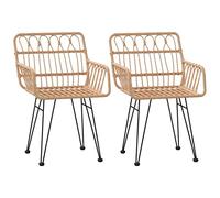 vidaXL Sedie da Giardino 2pz con Braccioli 56x64x80 cm Rattan PE