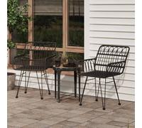 vidaXL Sedie da Giardino 2pz con Braccioli Nero 56x64x80 cm Rattan PE