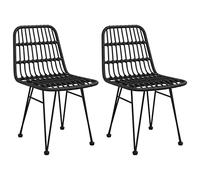 vidaXL Sedie da Giardino 2pz Nere 48x62x84 cm Rattan PE