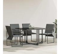 vidaXL Sedie da giardino 4 pcs Nero e antracite 50.5 x 59 x 81.5 cm