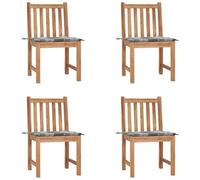 VIDAXL - Sedie da Giardino 4 pz con Cuscini in Legno Massello di Teak