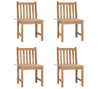 vidaXL Sedie da Giardino 4 pz con Cuscini in Legno Massello di Teak