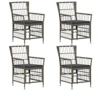 vidaXL Sedie da giardino 4 pz Grigio polyrattan
