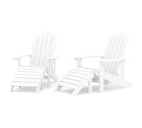 vidaXL Sedie da Giardino Adirondack 2 pz con Poggiapiedi HDPE Bianco