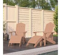 Sedie da Giardino Adirondack 2 pz con Poggiapiedi HDPE Marrone