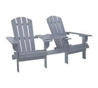 vidaXL Sedie da Giardino Adirondack con Tavolino in Legno Abete Grigio