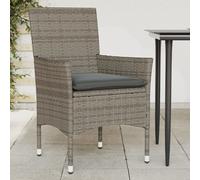 vidaXL Sedie da Giardino con Cuscini 2 pz Grigie in Polyrattan
