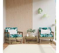 vidaXL Sedie da Giardino con Cuscini 2 pz in Legno Impregnato di Pino