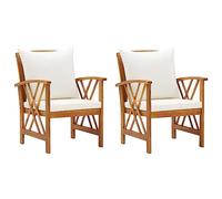 vidaXL Sedie da Giardino 2 pz con Cuscini in Massello di Acacia