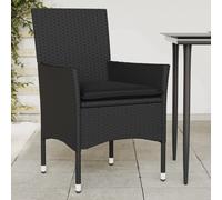 vidaXL Sedie da Giardino con Cuscini 2 pz Nere in Polyrattan