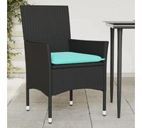 vidaXL Sedie da Giardino con Cuscini 2 pz Nere in Polyrattan