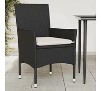 vidaXL Sedie da Giardino con Cuscini 2 pz Nere in Polyrattan
