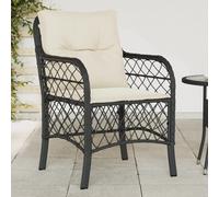 vidaXL Sedie da Giardino con Cuscini 2 pz Nere in Polyrattan