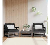 vidaXL Sedie da Giardino con Cuscini 2pz Legno Massello di Pino Grigio