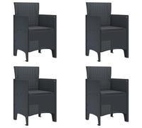 vidaXL Sedie da giardino con cuscino, 4 pezzi, antracite, in rattan sintetico